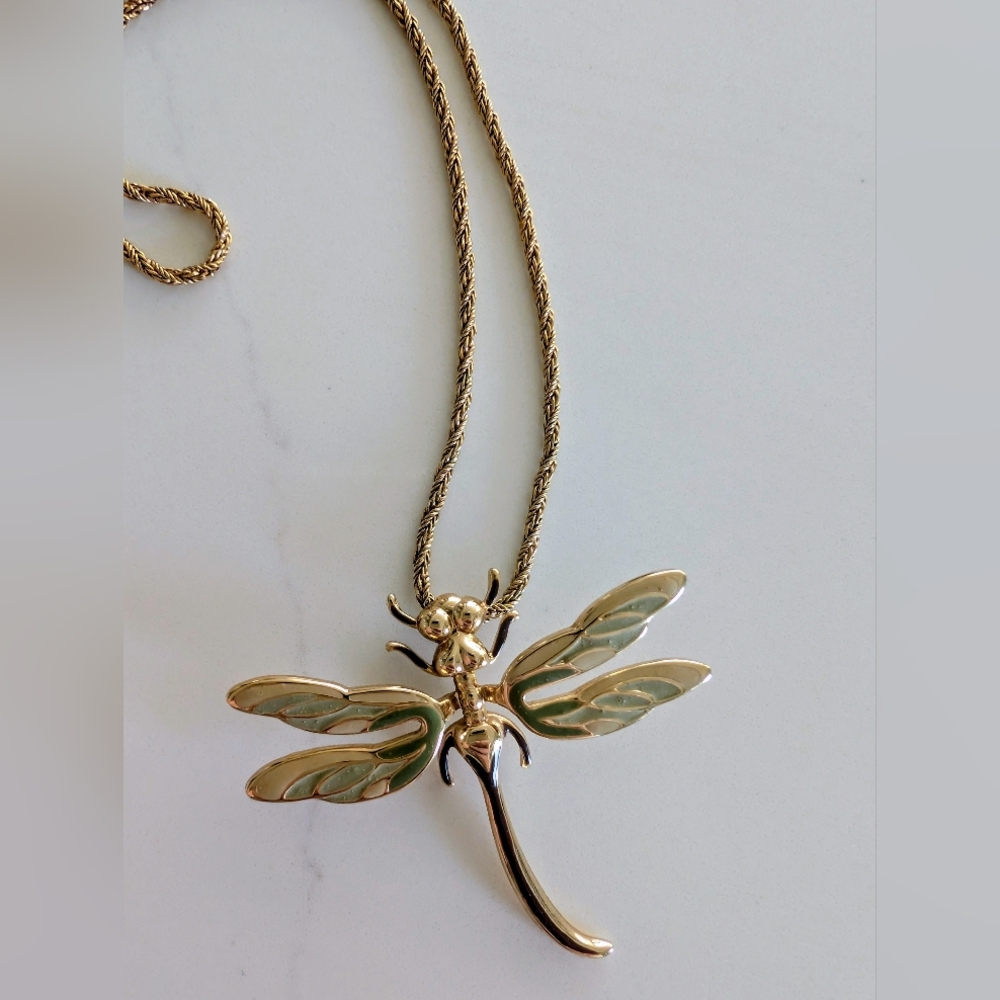 Authentic Grosse Germany Dragonfly Pendant Necklace